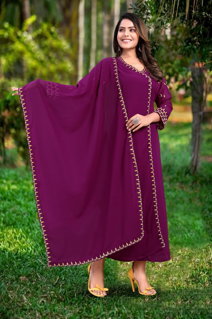 Anarkali Kurti Purple Color 